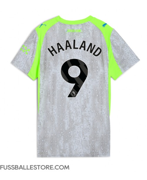 Günstige Manchester City Erling Haaland #9 3rd trikot Damen 2025-26 Kurzarm Günstige Manchester City Erling Haaland #9 3rd trikot Damen 2025-26 Kurzarm